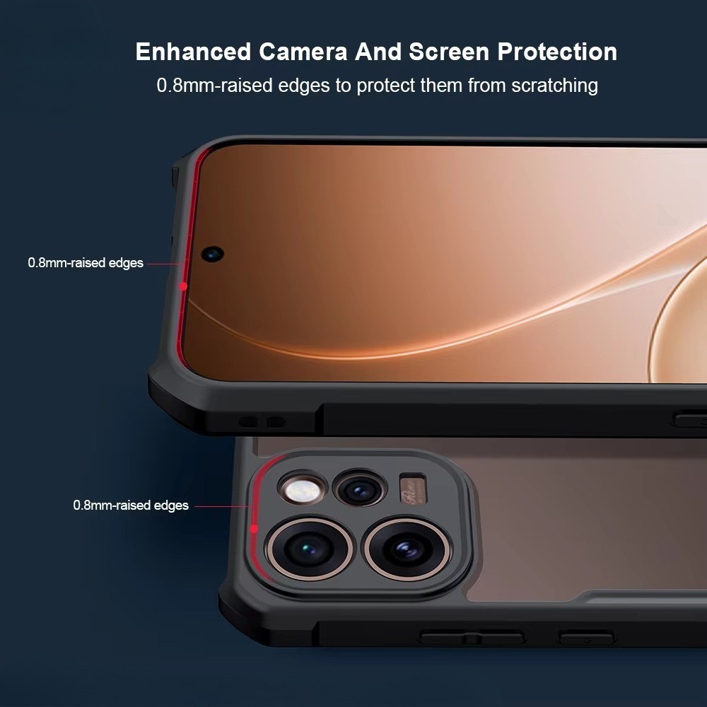 Ốp lưng chống sốc Acylic Armor trong suốt cho OPPO A6X A6 Pro A5X A5 Pro Reno 14 15 Pro Reno 14F 15F 15C Ốp lưng TPU khung mềm bảo vệ