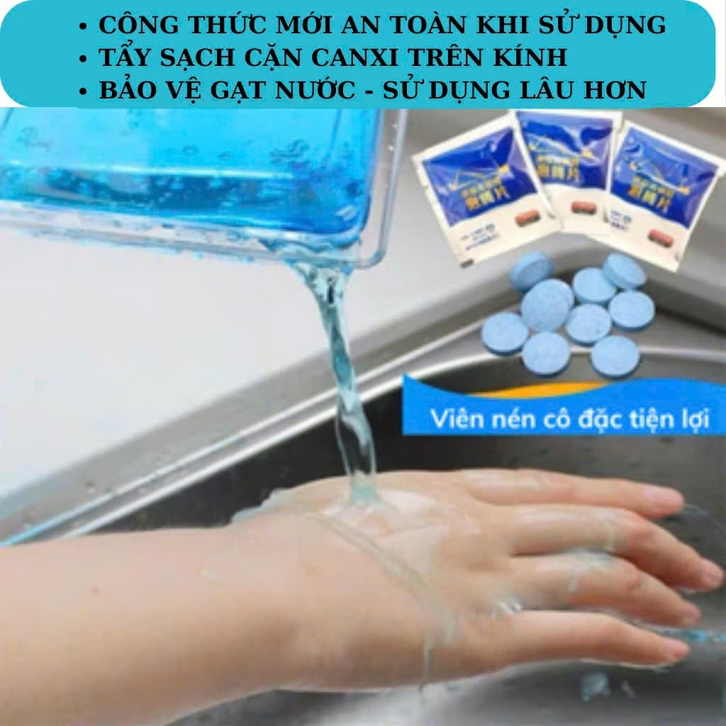 Nước Rửa Kính Ô Tô, Viên Sủi Rửa Kính Nhỏ Gọn Tiết Kiệm Chi Phí, Gói 1 Viên. VRK01