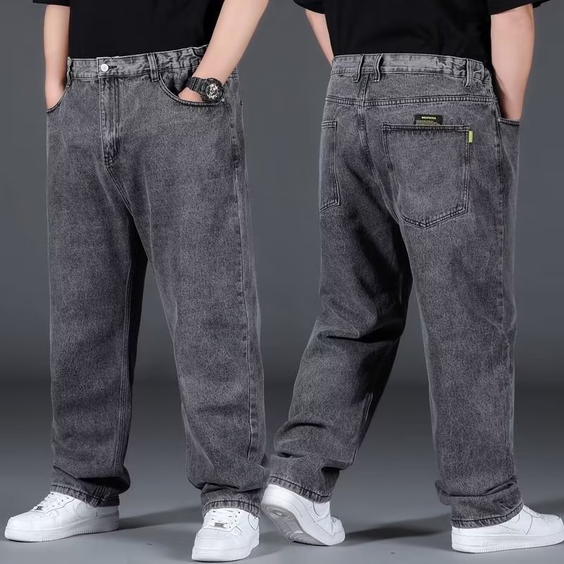 Quần Jean Nam Plus Size Thu Đông - Ống Rộng Co Dãn, Phù Hợp Với Người Béo