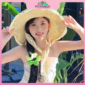 Mũ Rơm Chống Nắng Ren Rỗng Cho Nữ, Phù Hợp Đi Biển Mùa Hè Với Vành Lớn Và Thoáng Khí