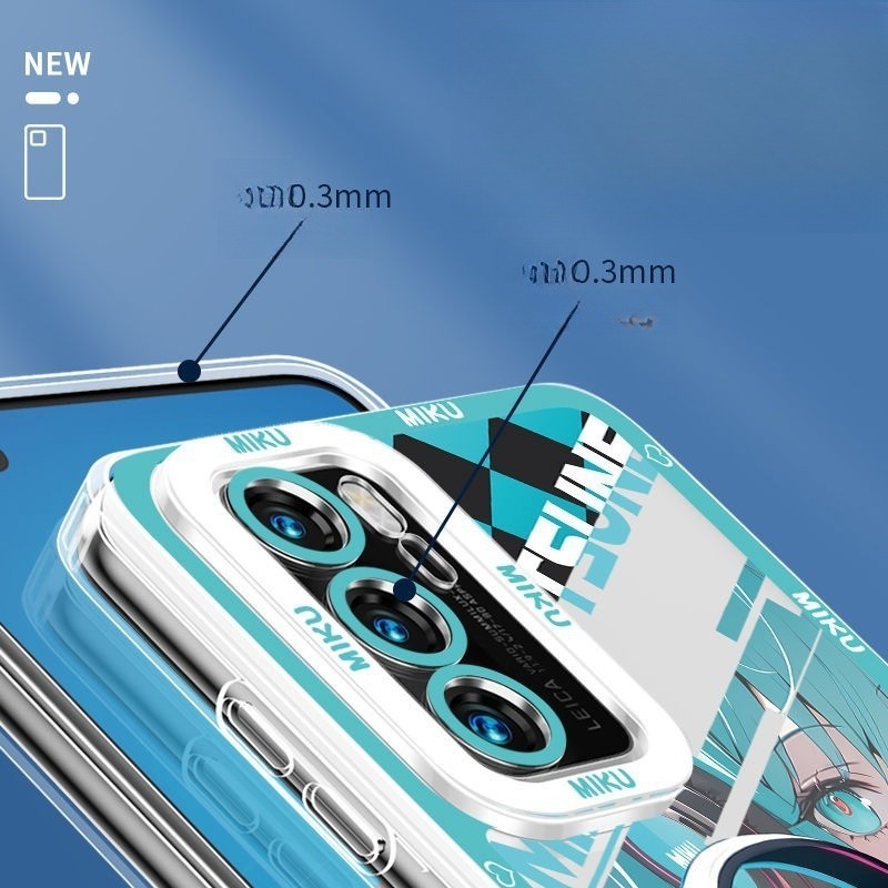 Ốp Lưng Cho Samsung Galaxy S26 Edge Ultra Plus S10 Note 20 10 Plus A57 A56 M54 F54 M23 M60 Hatsune Miku Anime Hoạt Hình Trong Suốt Silicon Mềm