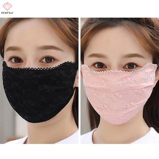Mặt nạ ren lụa băng mỏng đa năng, tấm che nắng màu trơn với dây đeo tai, bảo vệ chống tia cực tím.