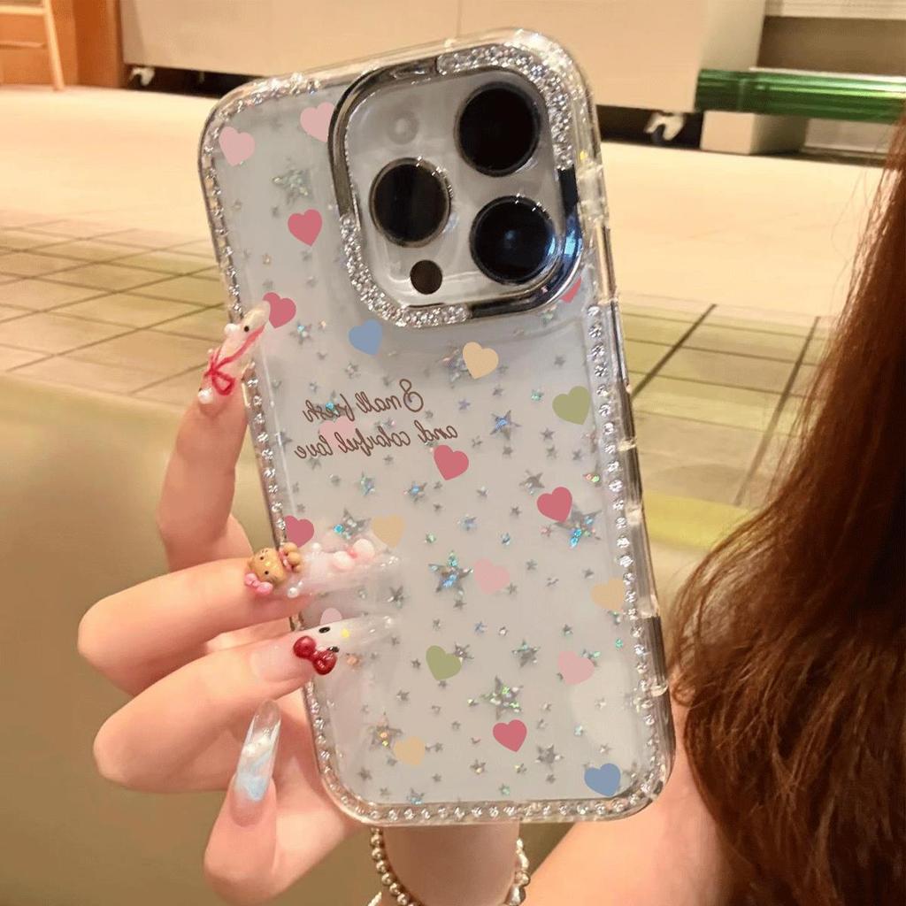 Trái tim màu đầy rẫy Đối với trường hợp iPhone 15promax iPhone 1615 Flash Drill Case 11