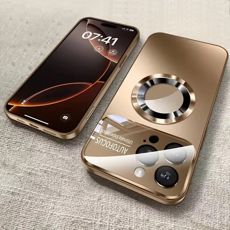Ốp Lưng Acrylic Cửa Sổ Lớn Chống Va đập Cho IPhone 1716 15 14 13 12 Pro Max Tích Hợp Màng Bảo Vệ Camera