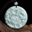Mặt dây chuyền sáp Jadeite cao cấp với họa tiết hoa peony và chim hót, phù hợp unisex