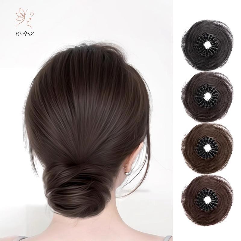 Hnkmp Kẹp Tóc Giả Bun Chignon Thẳng, Phù Hợp Vuốt Duỗi Đuôi Tóc và Updo Tóc Mảnh cho Nữ