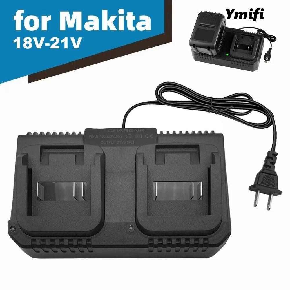 YMIFI 1 Bộ Sạc Nhanh Pin Lithium, 2 Cách EU / US Cắm Pin Sạc, Phụ Kiện Dụng Cụ Sạc Nhanh 3A Cho Makita 18V 21V Pin BL1415 / 1815 / 1830 / 1850