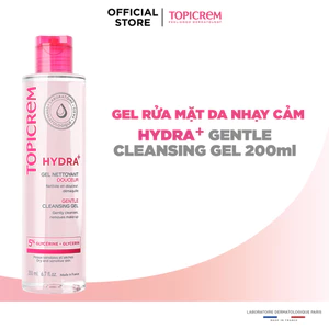Gel rửa mặt TOPICREM HYDRA+ GENTLE CLEANSING GEL 200ml
