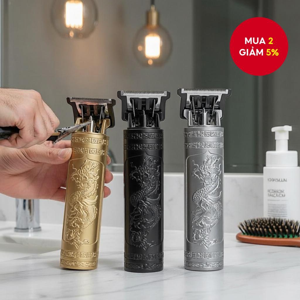 Tông đơ cắt tóc không dây, sạc USB, thiết kế Rồng Phượng | Shopee Việt Nam