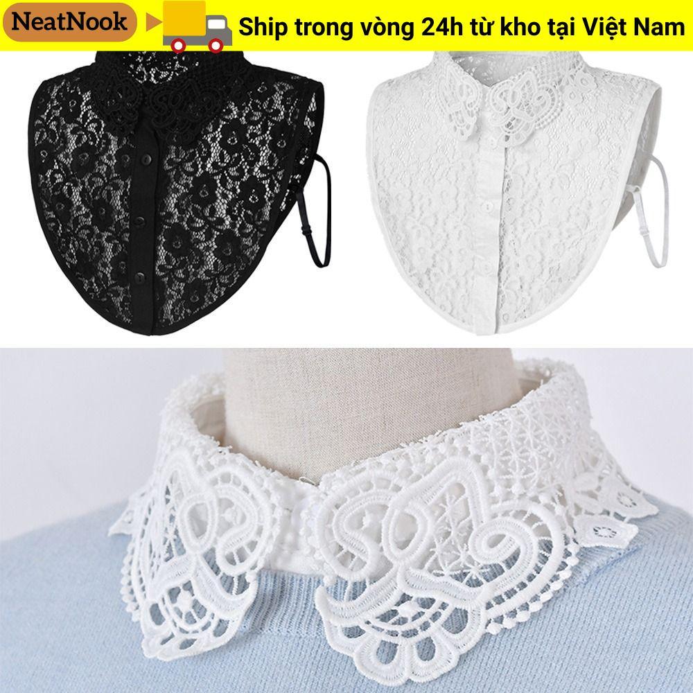 NEATNOOK Cổ Giả Tháo Rời Ren Cho Áo Sơ Mi Nữ và Bé Gái