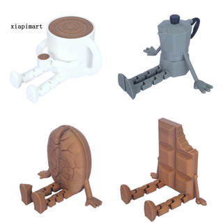 {xiapimart} Trang trí theo chủ đề hạt cà phê chân dài Trang trí cốc cà phê in 3d – Moka Pot Mug Coffee Bean Chocolate với chân khớp nối Văn phòng vui nhộn cho Coff