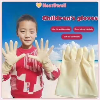 Găng tay làm việc trẻ em NETDWELL, cao su 26CM, chống mài mòn, bảo vệ rửa chén, màu đỏ vàng xanh