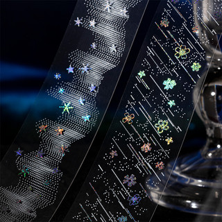 ENWEI 30mm * 2m 1 Cuộn [Khi The Stars Shine Series] Băng trang trí PET để ghi nhật ký Trang trí đế sổ lưu niệm Starfield Scattered Long lanh Washi Tape Đồ dùng thủ công