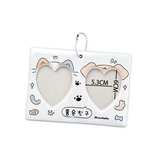 Khung ảnh WOAY Idol, Giá đỡ Photocard lưới đôi PVC CP, Giá đỡ thẻ hiển thị hình trái tim 3 Inch
