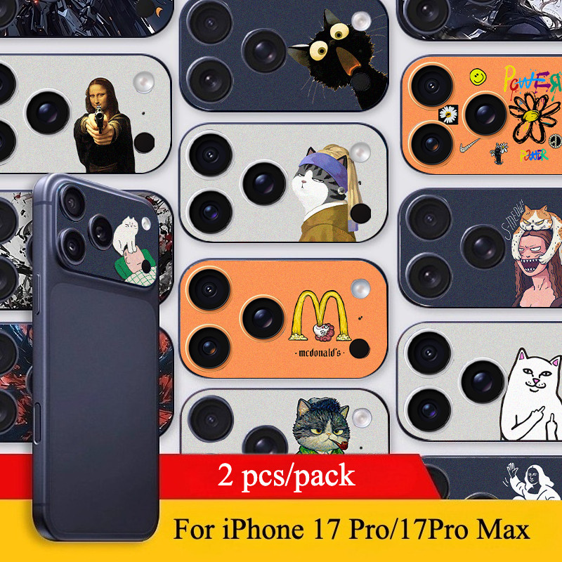 [2 Cái] Dành Cho iPhone 17 Pro / 17 Pro Max In Nghệ Thuật Ngộ nghĩnh Mềm Máy Ảnh Mờ Giấy Dán Phim / Bảo Vệ Camera Chống Trầy Xước