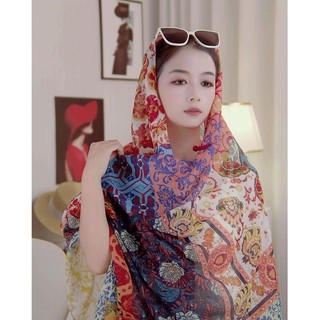 Cảm Nhận Không Gian Mùa Hè Với Khăn Choàng Lụa Mỏng Chống Nắng, Phù Hợp Du Lịch Đi Biển