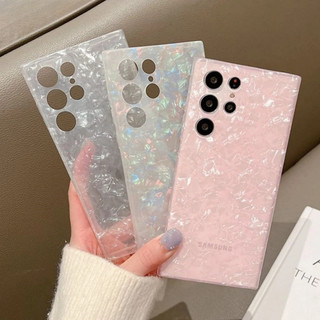 Lấp Lánh Dream Shell Đá Cẩm Thạch Ốp Lưng Điện Thoại Samsung s26 S25 S24 S23 S22 Ultra S21 Plus S20 FE S10 Note 20 10 Vỏ Silicon Mềm