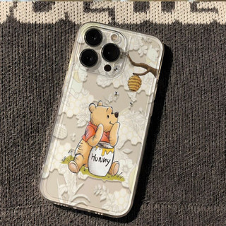Ốp điện thoại Winnie the Pooh dễ thương cho iPhone 17Air / 16 / 15PLUS / 14 / 13pro Max / 12 / 11 / X / XS / 7 / 8, cá tính sáng tạo. Vỏ trong suốt, chống thấm nước, chống sốc, vỏ bảo vệ