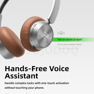 Tai nghe Bluetooth 5.3 không dây GOOJODOQ với điều khiển trực quan và trợ lý giọng nói, trọng lượng khoảng 92g