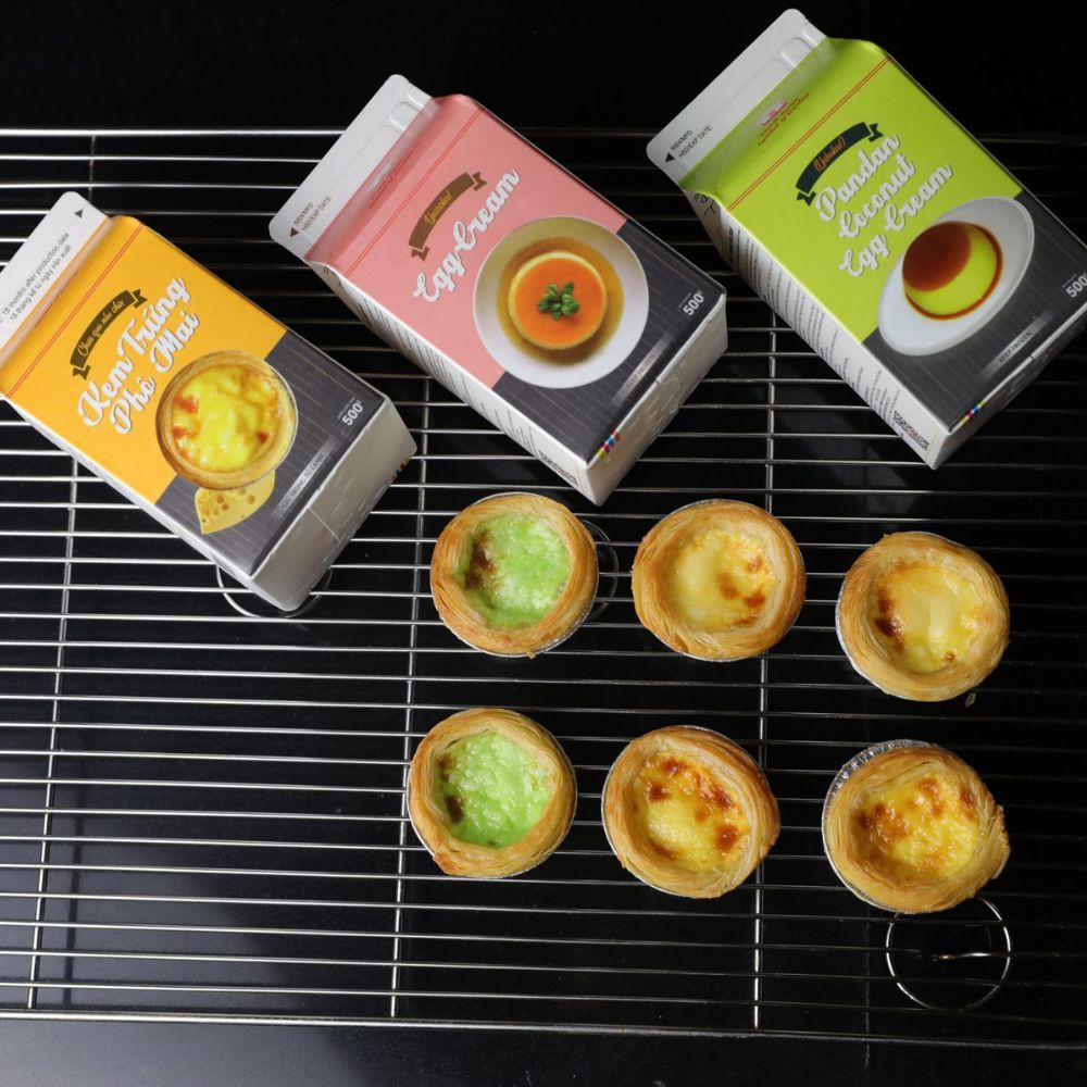 (Hỏa Tốc) COMBO Vỏ Bánh Tart Gói 30 Cái Và Kem Trứng Nhất Hương 500g Thơm Ngon Tiện Lợi Có Đế Nhôm
