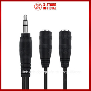 Jack gộp tai nghe và mic 3.5mm, cáp chia 1 cổng ra 2 cho PC, laptop, dây chuyển audio tiện lợi - 02JAT-3.5T2T3.5