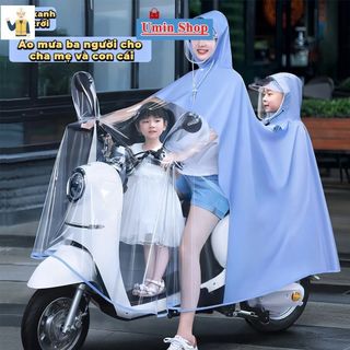 Áo mưa cho xe máy điện đôi, áo mưa dài toàn thân chống mưa lớn, chuyên dụng cho xe máy và xe đạp
