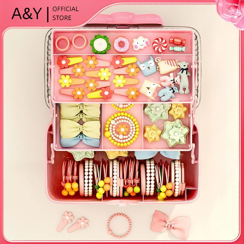 A & Y - Hộp Organize Kẹp Tóc Cho Cô Gái Dễ Thương và Trẻ Em