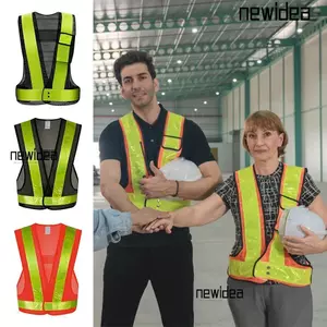 Áo phản quang NEWIDEA vải lưới thoáng khí phát sáng, phù hợp cho quần áo thể thao ngoài trời