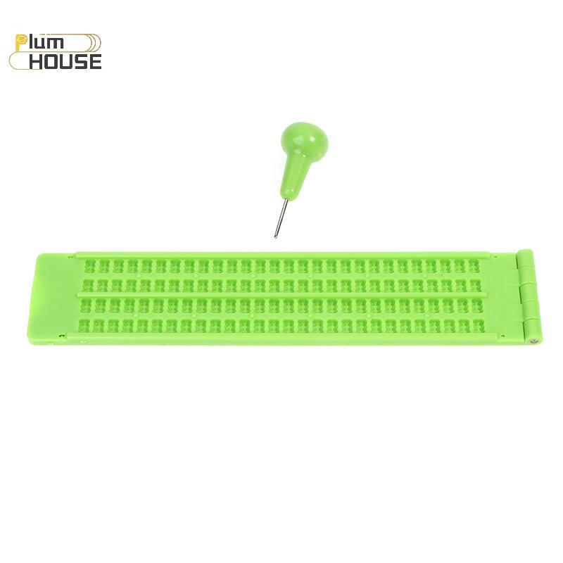 PlumHOUSE Nhựa Chữ Braille Viết Slate Trường Di Động Thiết Thực Với Stylus Practice VN