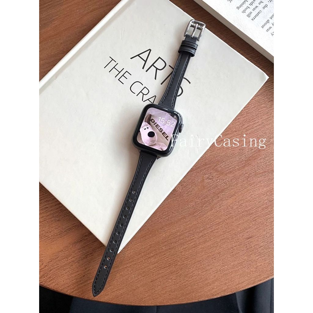 Dây đeo cổ điển bằng da mỏng cho Apple Watch Series 11 10 9 8 7 SE 6 5 4 Ultra3 2 cho IWatch 42mm 46mm 38 40 41 44 45 49mm Band