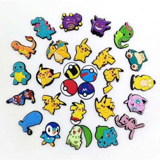 Set 12 Sticker/ Charm gắn dép POKEMON 2- siêu đáng yêu