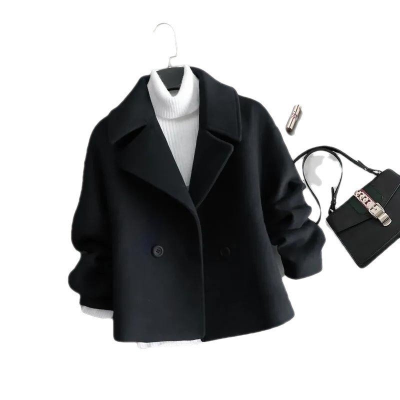 Mẫu áo khoác len ngắn Preppy thu đông phiên bản Hàn Quốc dành cho nữ