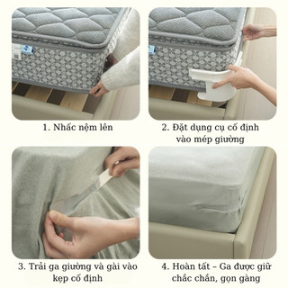 Kẹp chống dịch chuyển ga bộ 4 cái Đồ/Kẹp Cố Định Ga Giường, Nẹp/Miếng Cố Định, Cố Định Ga