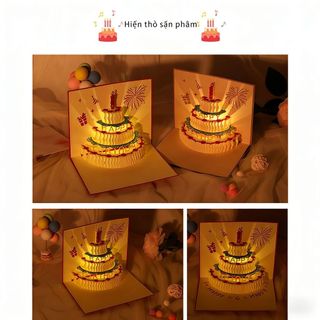 Thiệp sinh nhật 3D với ánh sáng lung linh, âm nhạc dễ thương, lời chúc tùy chỉnh, quà tặng bất ngờ cho người thân yêu