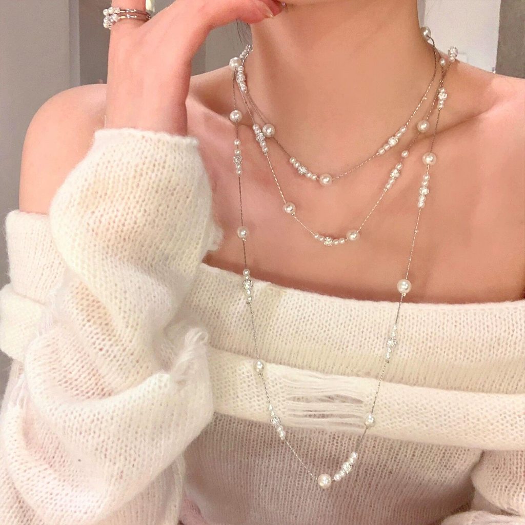 Vòng cổ ngọc trai sáng bóng, cao cấp - Phụ kiện thời trang dành cho nữ
