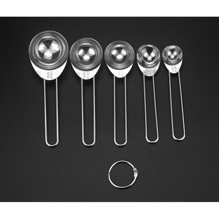 【COD】Set 5 thìa đong inox bền bỉ, dành cho việc định lượng chính xác các loại bột, hạt và chất lỏng trong chế biến thực