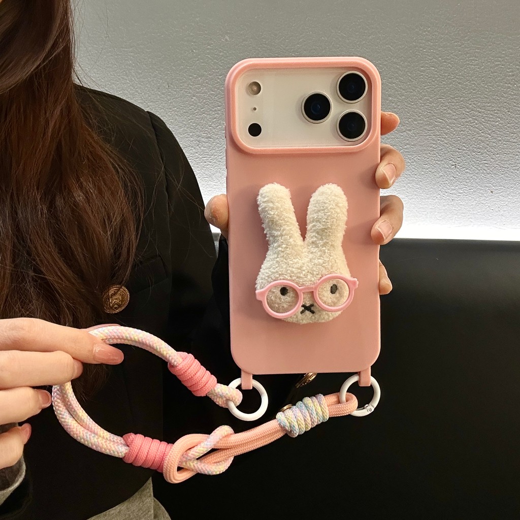 Vỏ điện thoại iPhone cho thỏ kính áp tròng phù hợp với iPhone 17 Pro Max, iPhone 17, 16, 15, 14, 13