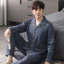 Shop Bộ Đồ Ngủ Dài Tay Nam Xuân Thu Giả Cotton Cao Cấp Kiểm Tra Phù Hợp Với Kích Thước Plus Thường Ngày Có Thể Mặc Bên Ngoài Quần Áo Gia Đình