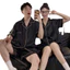 Cặp Đôi Bộ Đồ Ngủ Nữ Ice Silk Tay Ngắn 2025 Mùa Hè Nam Chính Hãng Lụa Plus Kích Thước Loungewear Phù Hợp Với