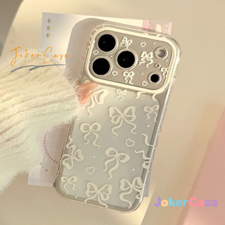 Ốp Lưng Cho IPhone 11 17 15 16 13 14 12 Pro Max 17AIR 15 7 8 Plus X XR Max Bìa mềm trong suốt có nơ sáng tạo