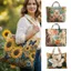 Túi Tote Quilted OLVIDO, Túi Tote Đeo Vai Dung Tích Lớn In Hoa, Túi Đeo Vai Mềm Họa Tiết Lợn