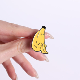Buồn Chuối Men Trâm Kim Loại - Phụ Kiện Vui Nhộn Cho Ba Lô và Quần Áo