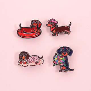 Hoạt Hình Dễ Thương Dachshund Men Trâm Sáng Tạo Cá Tính Chó Con Huy Hiệu Ba Lô Quần Áo Phụ Kiện Quà Tặng Cho Thú Cưng Người Yêu