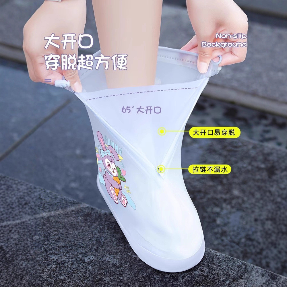 Giày Đi Mưa Trẻ Em Phong Cách Chống Thấm Nước Rửa Chống Trơn Trượt Phong Cách Dày Chống Mài Mòn Di Động Ống Giữa Học Sinh Đi Học Lặp Lại 26.3