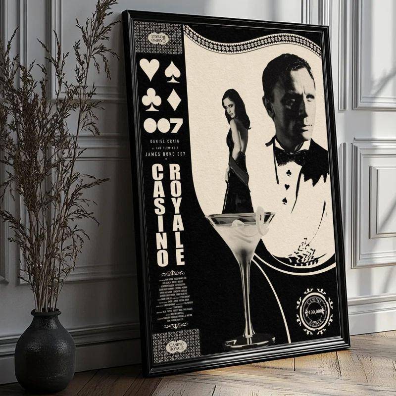 James Bond 007 Phim Cổ Điển HD Canvas Nghệ Thuật Poster Không Khung Trang Trí Tường Cho Gia Đình Phòng Khách Phòng Ngủ