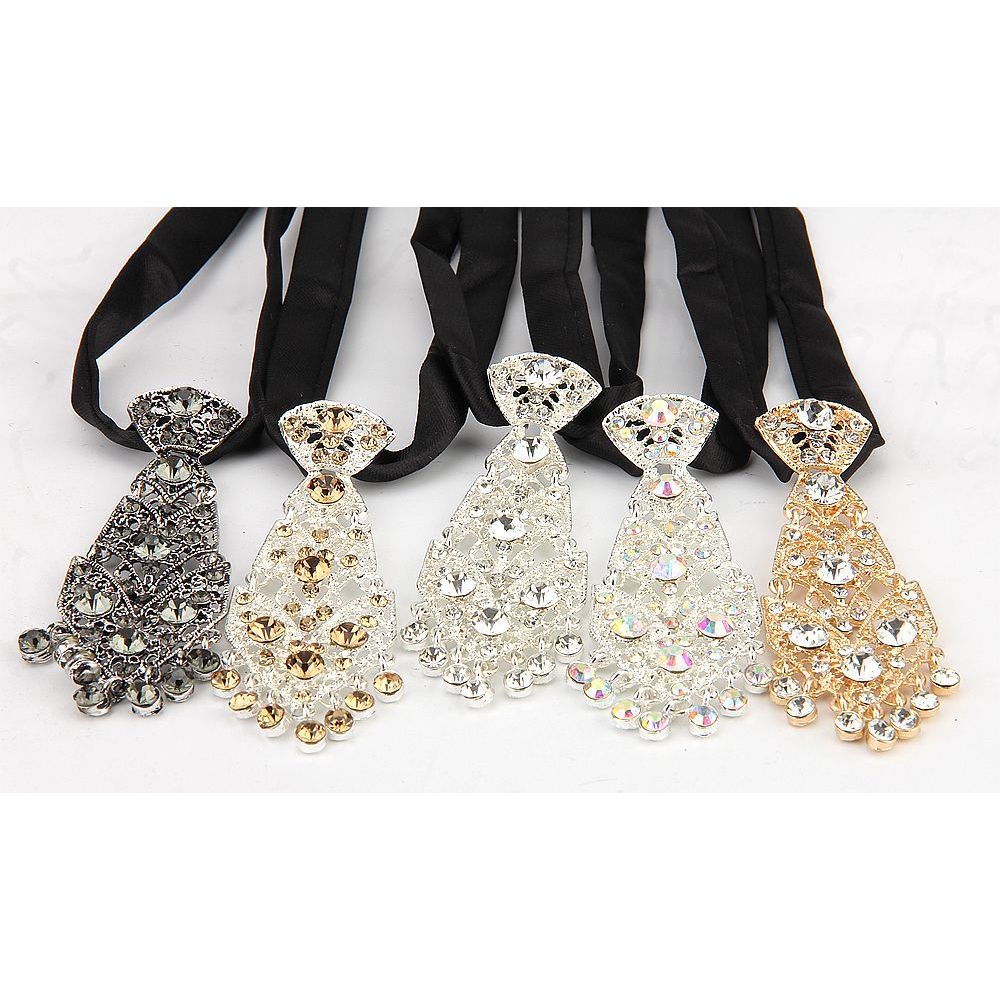 Thời trang và hợp thời trang unisex phiên bản Hàn Quốc cocktail tiệc cưới chủ nhà kim cương cà vạt nhỏ