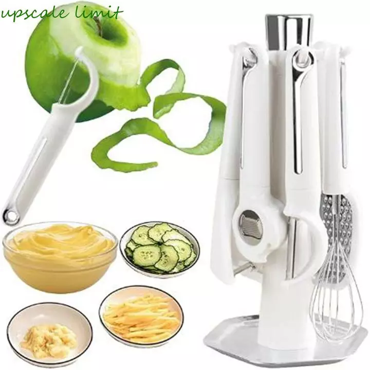 UPSCALE GIỚI HẠN 7 Cái / bộ Bộ Tiện Ích Nhà Bếp, Bộ Dụng Cụ Nấu Ăn Bằng Thép Không Gỉ Tiết Kiệm Không Gian, Thiết Thực Với Giá Để Đồ Màn Hình Lọc Máy Xay Gia Đình Cho Gia Đình