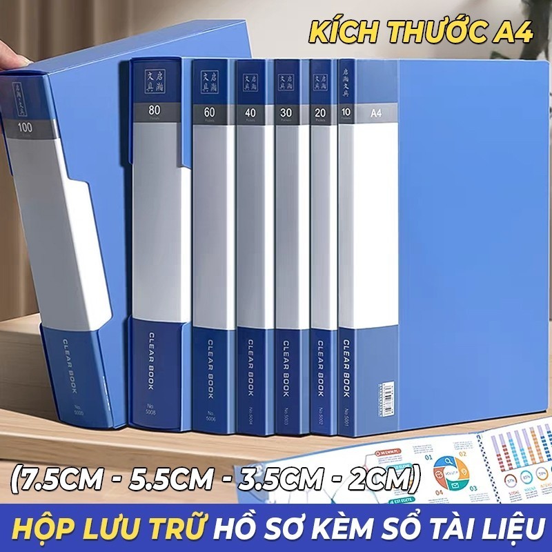 Sổ tài liệu A4 20/40/60 trang, chất liệu cao cấp, dụng cụ học tập và văn phòng phẩm chất lượng cao.
