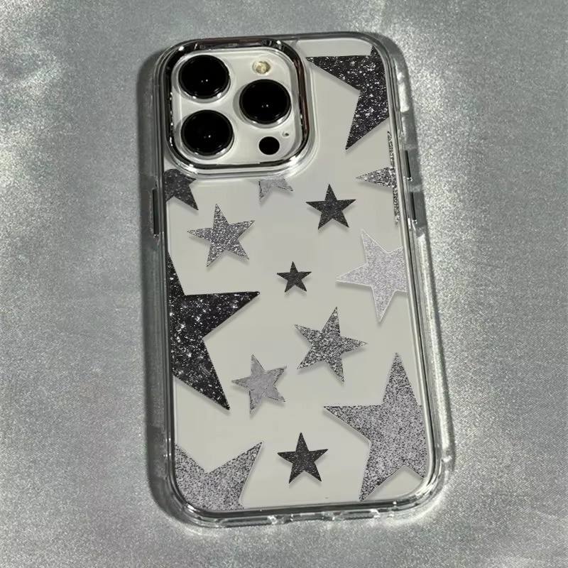 Ốp Điện Thoại Trong Suốt Họa Tiết Ngôi Sao Sáng Hợp Thời Trang Cho Iphone 17 16 Pro Max 15 14 13 12 11 Cho Iphone 7 8 Plus X XS XR 16e SE2
