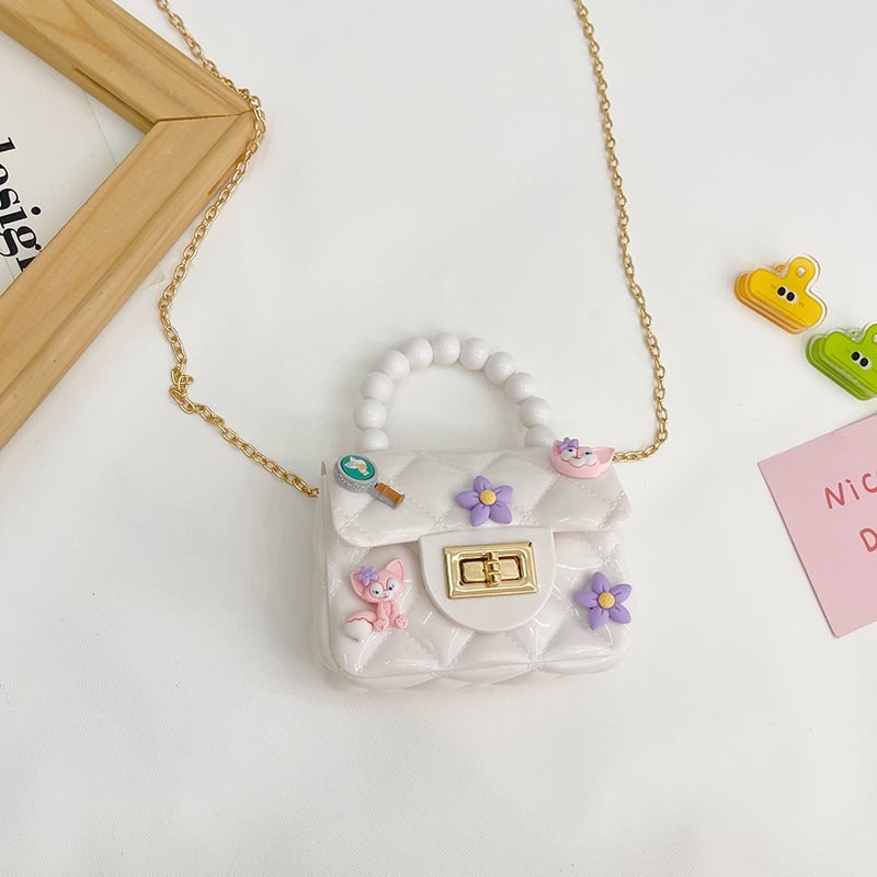 Túi đeo chéo quai ngọc mini cho bé gái có Sticker xinh xắn dễ thương chất bền đẹp, tặng kèm dây đeo xinh xắn